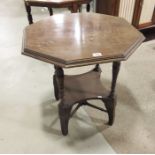 An Aesthetic Movement walnut occasional table, oct