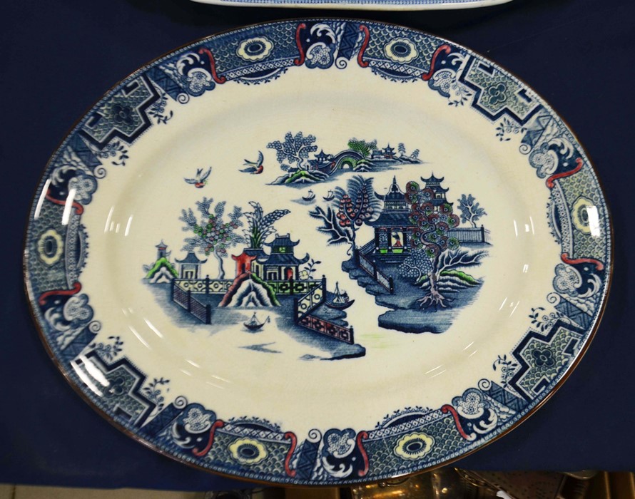 Two Staffordshire blue and white platters, includi - Image 2 of 2