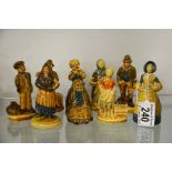 Wade Irish Folk Song Characters, nine figures from