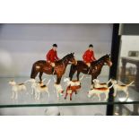 Beswick Huntsmen, hounds and fox. (11)