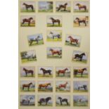 A set of John Player & Sons Cigarette cards, Types of Horse, 68cm x 37cm including mount, framed