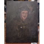 A 16th century style oil on board portrait of a Tu