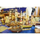 A model ship, Young America, wooden hull and riggi