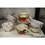 A collection of soup bowls and tea cups and saucer