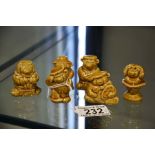 Set of 6 Wade of England Whimsies, Bear Ambitions