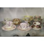 Various tea cups and trios, including Shelley,