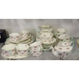 An extensive Shelley Rose Bud teaset, including te