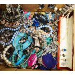 A collection of costume jewellery including bead n