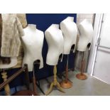 Five shop mannequins on wooden bases (5)