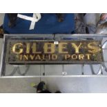 Advertising illuminated sign, Gilbey's Invalid Por