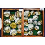 Twenty five Victorian souvenir glass paperweights,