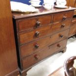 A George III mahogany chest of two short over thre