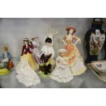 Seven Royal Worcester figures, Including Katie, Ju