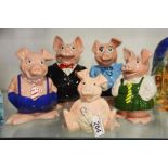 Wade Natwest Piggy Banks, full set of five family