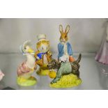 Four Beswick and Royal Albert Beatrix Potter figur