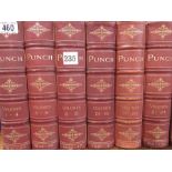 Six albums of bound volumes of punch, 1-4, 9-12, 7