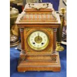 A German oak case bracket clock, Roman half column