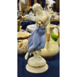 Royal Worcester figure , Morning Dew, a half robed maiden