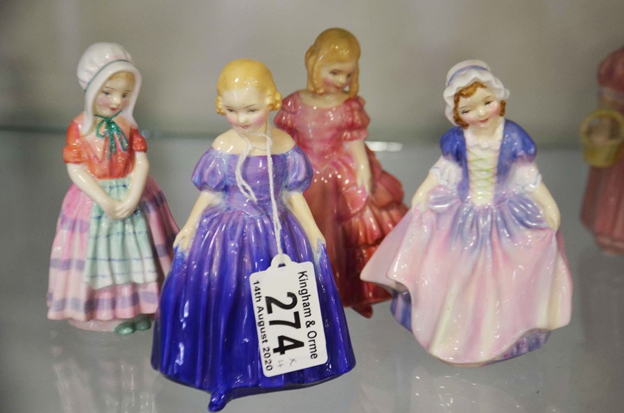 Four Royal Doulton figures of children, including