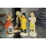 Four Royal Worcester children figures, Gardener, F