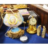 A 20th century Bentima clock, white enameled dial with glass dome