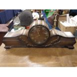 An oak cased Hermle mantle clock