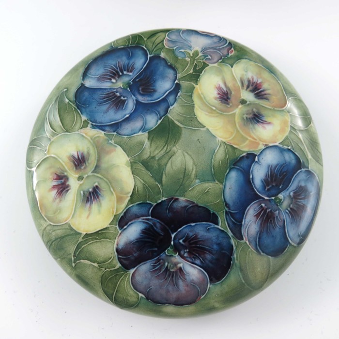 William Moorcroft for James MacIntyre, a Pansy on white jar and cover, circa 1911, squat ovoid - Image 7 of 9