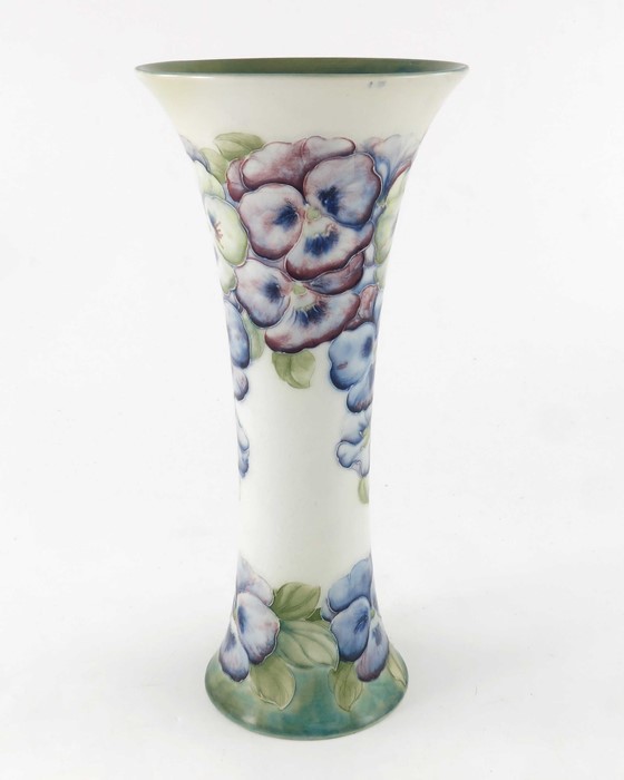 William Moorcroft for James MacIntyre, a Pansy on White vase, circa 1911, trumpet form, printed - Image 5 of 9