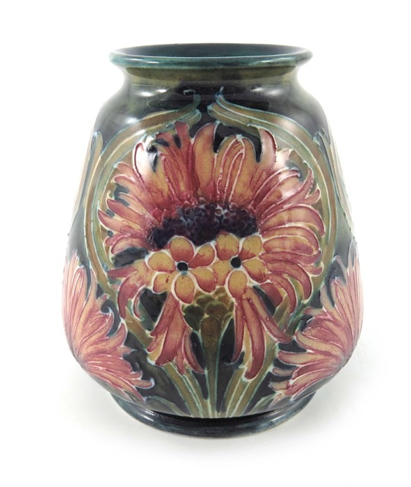 William Moorcroft for James MacIntyre, a small Cornflower vase, circa 1911, conical shouldered and