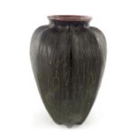 Walter and Edwin Martin for Martin Brothers, a stoneware gourd vase, 1912, shouldered form, lobed