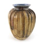 Clement and Robert Wallace Martin for Martin Brothers, a stoneware ribbed gourd vase, circa 1919,