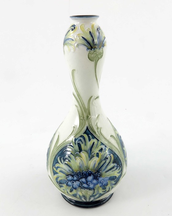 William Moorcroft for James MacIntyre, a Florian Ware Cornflower vase, circa 1902, double gourd - Image 2 of 7