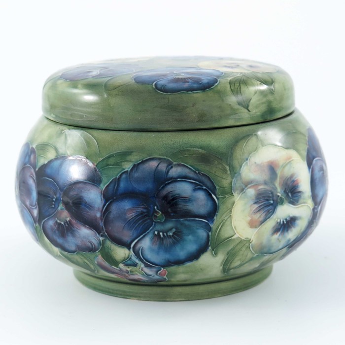 William Moorcroft for James MacIntyre, a Pansy on white jar and cover, circa 1911, squat ovoid - Image 9 of 9