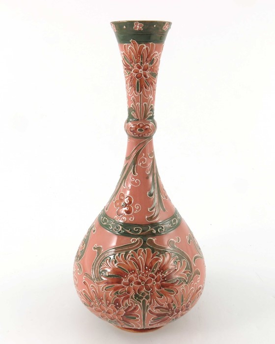 William Moorcroft for James MacIntyre, a Florian Ware Cornflower vase, circa 1899, knop necked - Image 2 of 6