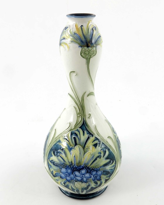 William Moorcroft for James MacIntyre, a Florian Ware Cornflower vase, circa 1902, double gourd - Image 5 of 7
