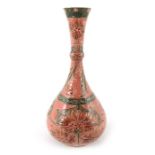 William Moorcroft for James MacIntyre, a Florian Ware Cornflower vase, circa 1899, knop necked