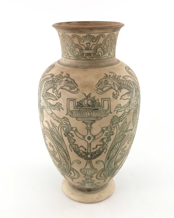 Edwin Martin for Martin Brothers, an unglazed stoneware vase, 1896, footed and shouldered form - Image 4 of 12