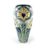 William Moorcroft for James MacIntyre, a Florian Ware Peacock vase, circa 1900, shouldered form,