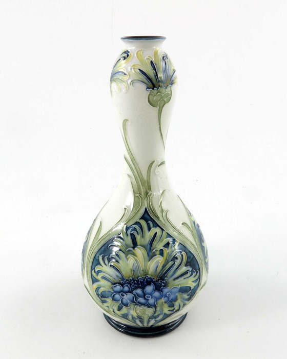 William Moorcroft for James MacIntyre, a Florian Ware Cornflower vase, circa 1902, double gourd - Image 3 of 7