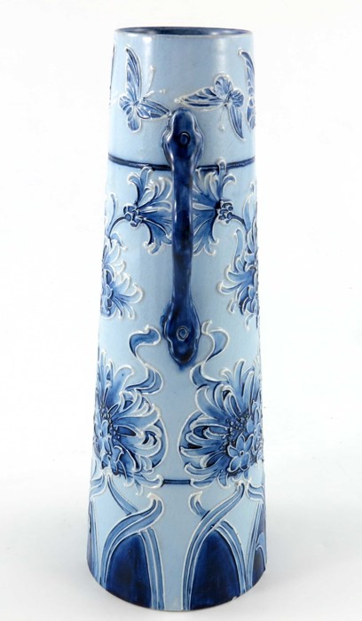 William Moorcroft for James MacIntyre, a Florian Ware Cornflower and Butterfly vase, circa 1898, - Image 5 of 7