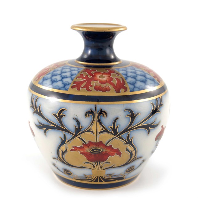 William Moorcroft for James MacIntyre, an Aurelian Poppy vase, circa 1897, shouldered ovoid form,