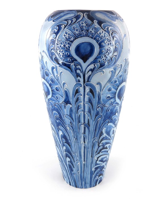 William Moorcroft for James MacIntyre, a Florian Ware Peacock vase, circa 1900, shouldered form,