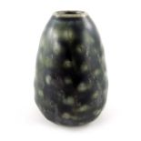 Walter and Edwin Martin for Martin Brothers, a miniature stoneware gourd vase, 1914, conical ovoid