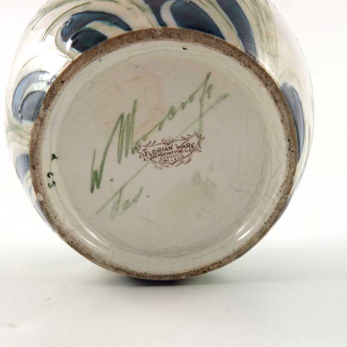 William Moorcroft for James MacIntyre, a Florian Ware blue Cornflower vase, circa 1903, ovoid form - Image 6 of 6