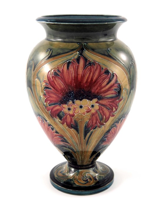 William Moorcroft for James MacIntyre, a Cornflower vase, circa 1913, footed ovoid form with everted - Image 2 of 8