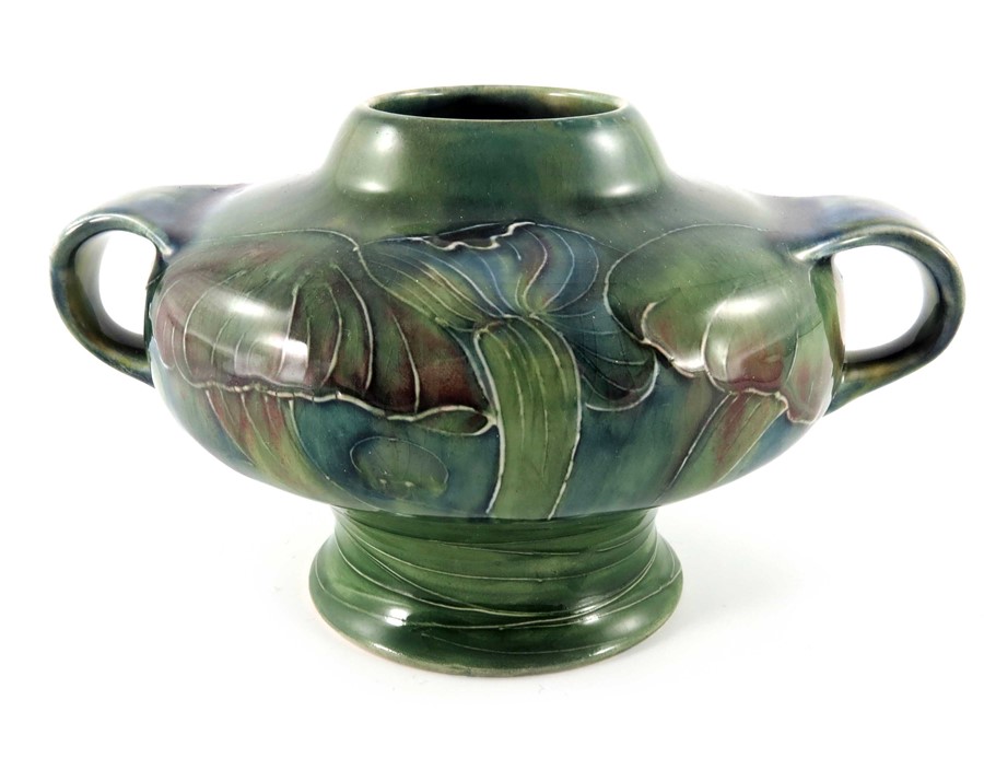 William Moorcroft for Liberty and Co., a Claremont vase, circa 1904, twin handled inverse baluster
