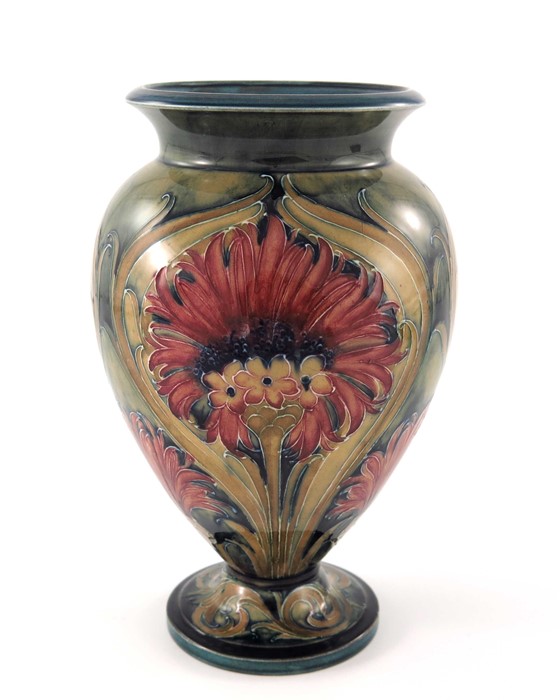 William Moorcroft for James MacIntyre, a Cornflower vase, circa 1913, footed ovoid form with everted - Image 6 of 8