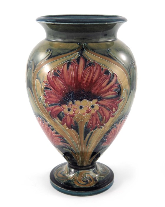 William Moorcroft for James MacIntyre, a Cornflower vase, circa 1913, footed ovoid form with everted