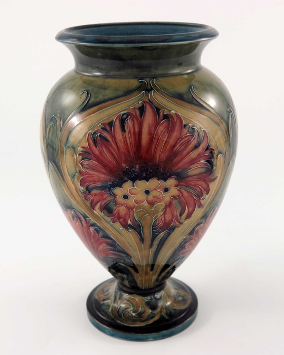 William Moorcroft for James MacIntyre, a Cornflower vase, circa 1913, footed ovoid form with everted - Image 4 of 8