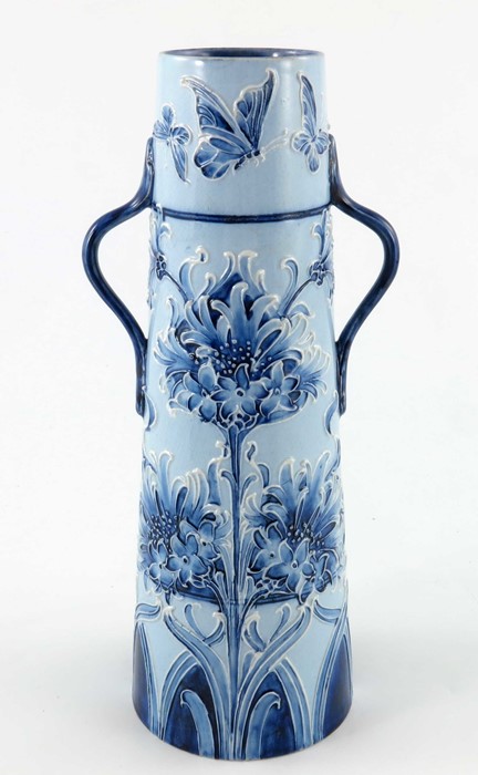 William Moorcroft for James MacIntyre, a Florian Ware Cornflower and Butterfly vase, circa 1898, - Image 4 of 7